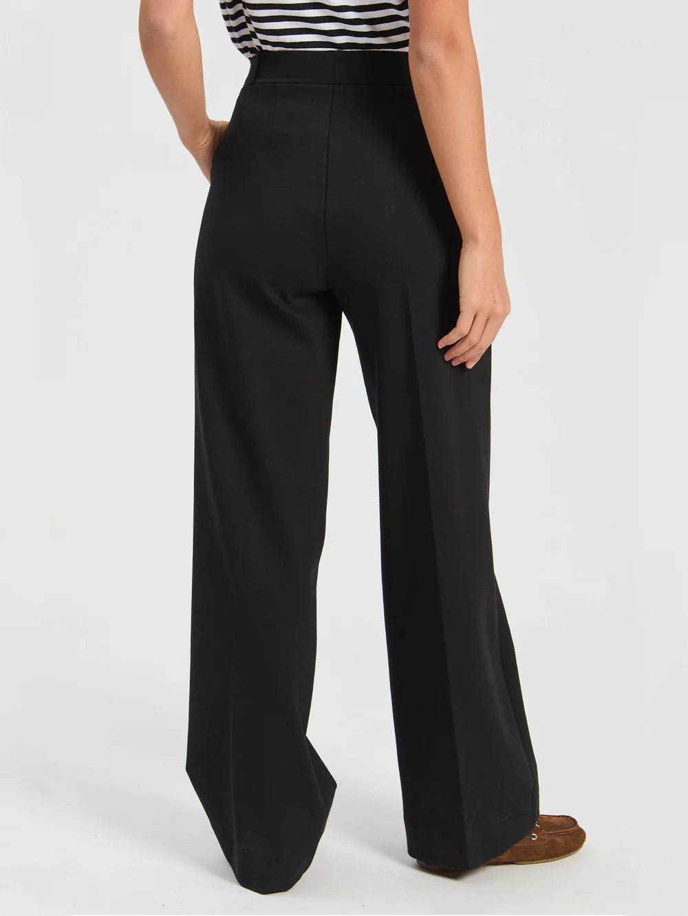 Vilagallo black straight leg trousers back view