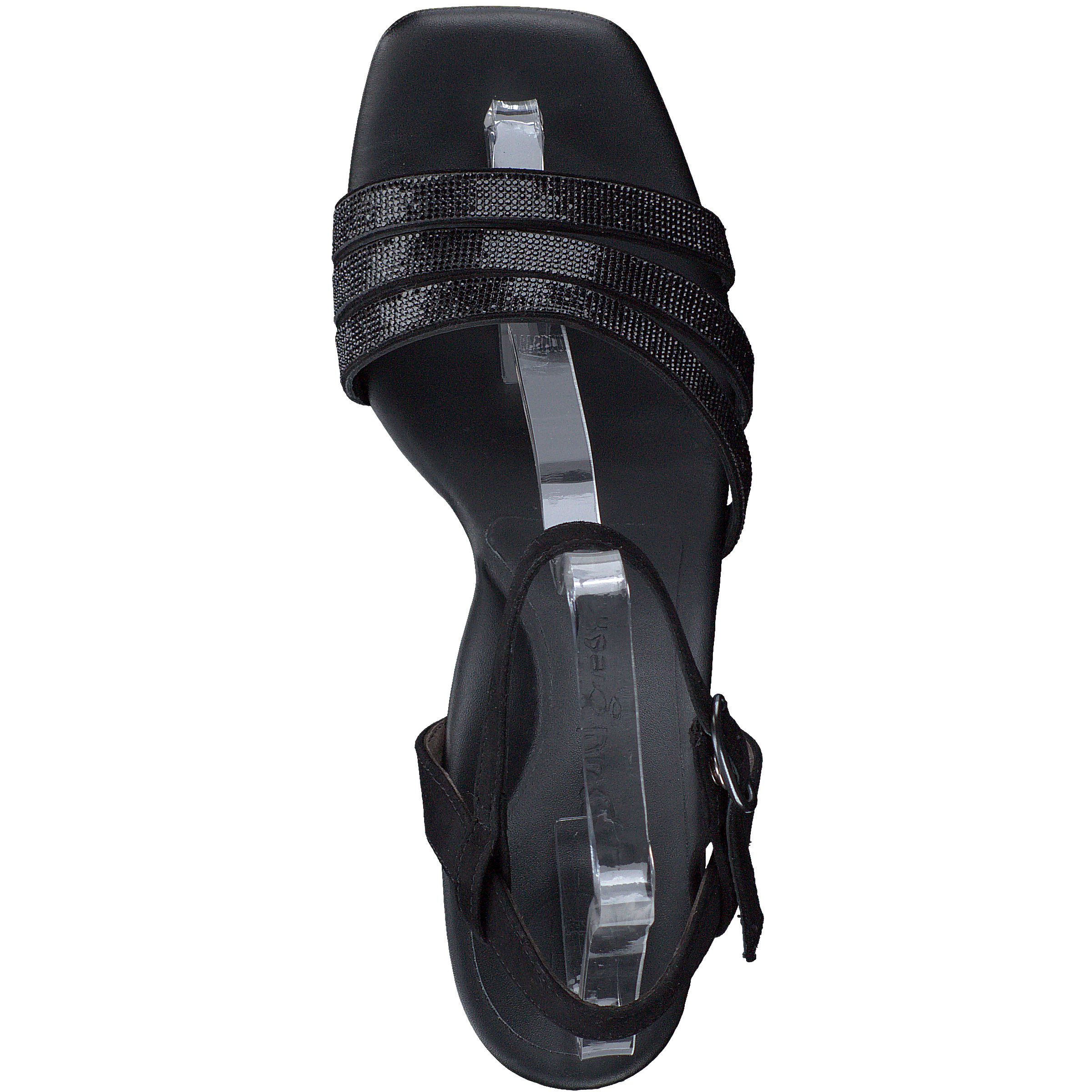 Paul Green Black Strappy Sparkly Sandals