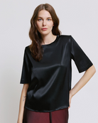 Access Fashion Satin Top With Padded Shoulders