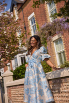 8th Sign Callie Bow Front Occasion Dress flowing skirt detail