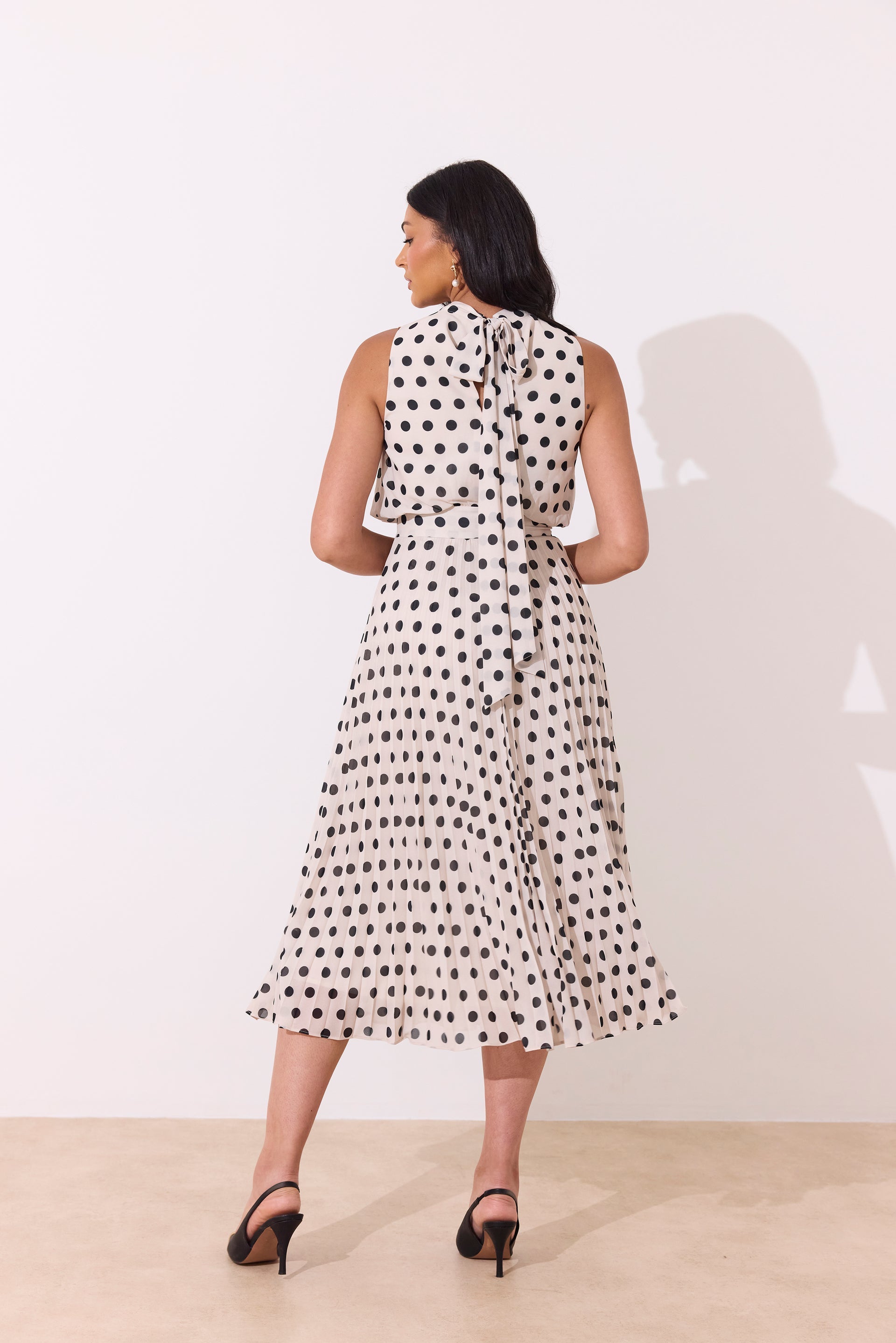 8th Sign Milly Polka Dot Occasion Dress back view