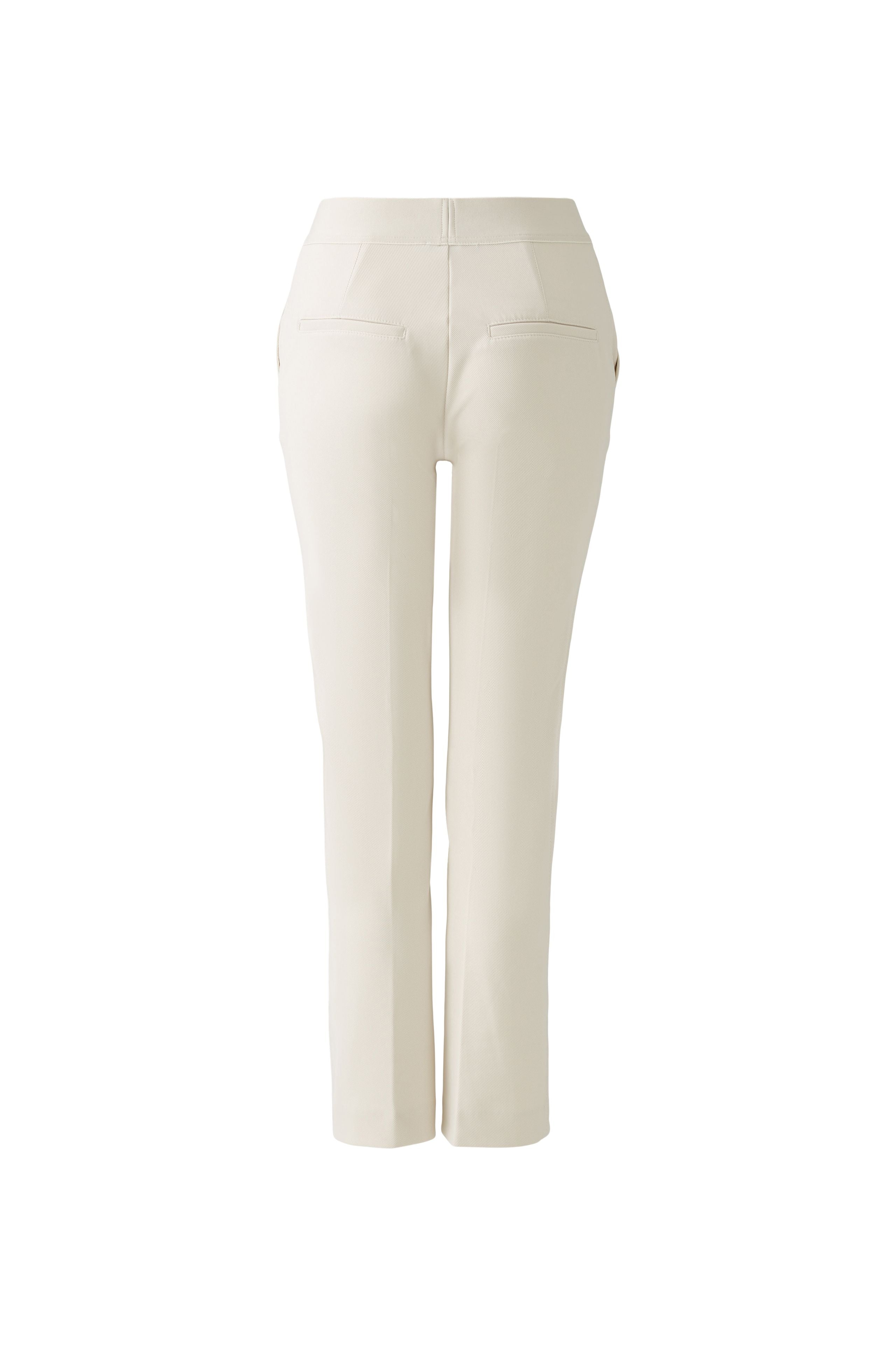 Oui Smart Slim Leg Trousers in Cream From back 