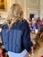     MOS MOSH Harriet Loisa navy quilted jacket back view at Ardbraccan House Fashion show