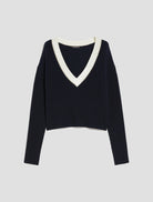 Penny Black Tania Navy Embroidered Trim Sparkly Knit Jumper