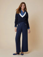 Penny Black Tania Navy Embroidered Trim Jumper