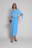 Moskada Blue Two-Piece Skirt And Top Occasion Set