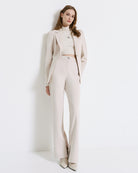 Access Fashion Smart Trousers With Split Hems in Cream 