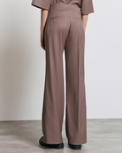 Access Fashion Taupe High Waisted Wide Leg Trousers From The Back 