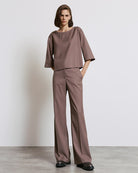 Access Fashion Taupe High Waisted Wide Leg Trousers