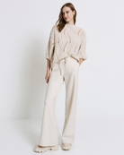 Access Fashion Smart Casual Cream Wide Leg Drawstring Trousers