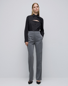 Access Fashion Straight-leg Trousers With Elastic Back in Grey