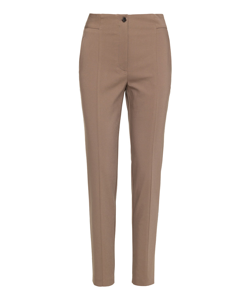 Access Fashion Taupe Slim Tapered Leg Dressy  Trousers