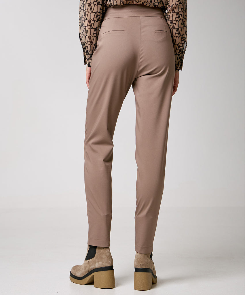 Access Fashion Taupe Slim Tapered Leg Trousers From The Back
