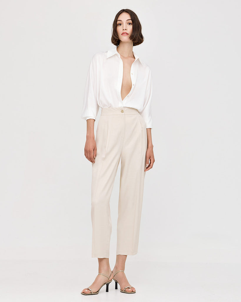 Access Fashion Cropped Trousers With Pleats