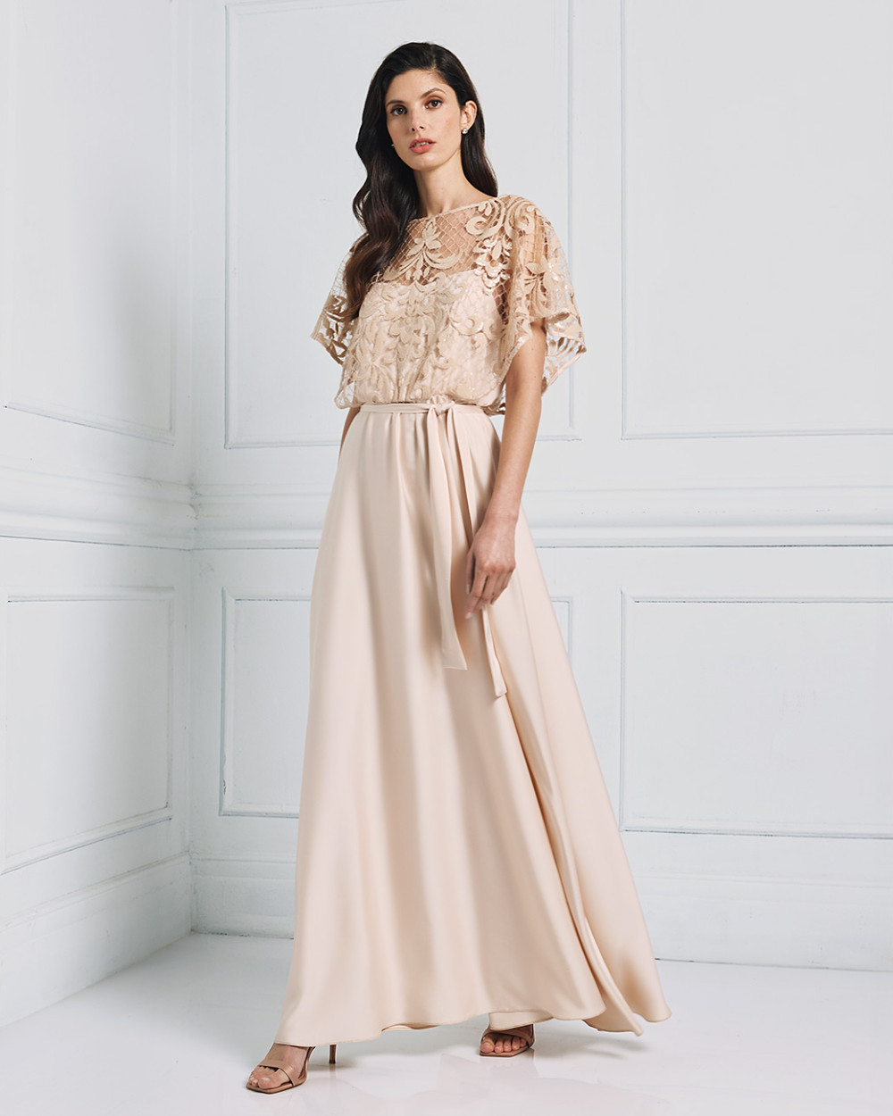 ワンピース andmary Lona ribbon long dress andmary Lona ribbon long dress beige andmary Lona ribbon