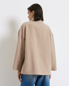 Access Fashion Belted Kimono Style Jacket In Beige From Back