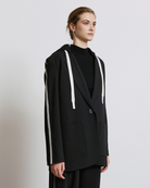 Access Fashion Black Hooded Sporty Blazer Jacket