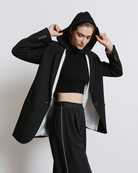 Access Fashion Black Hooded Blazer Jacket