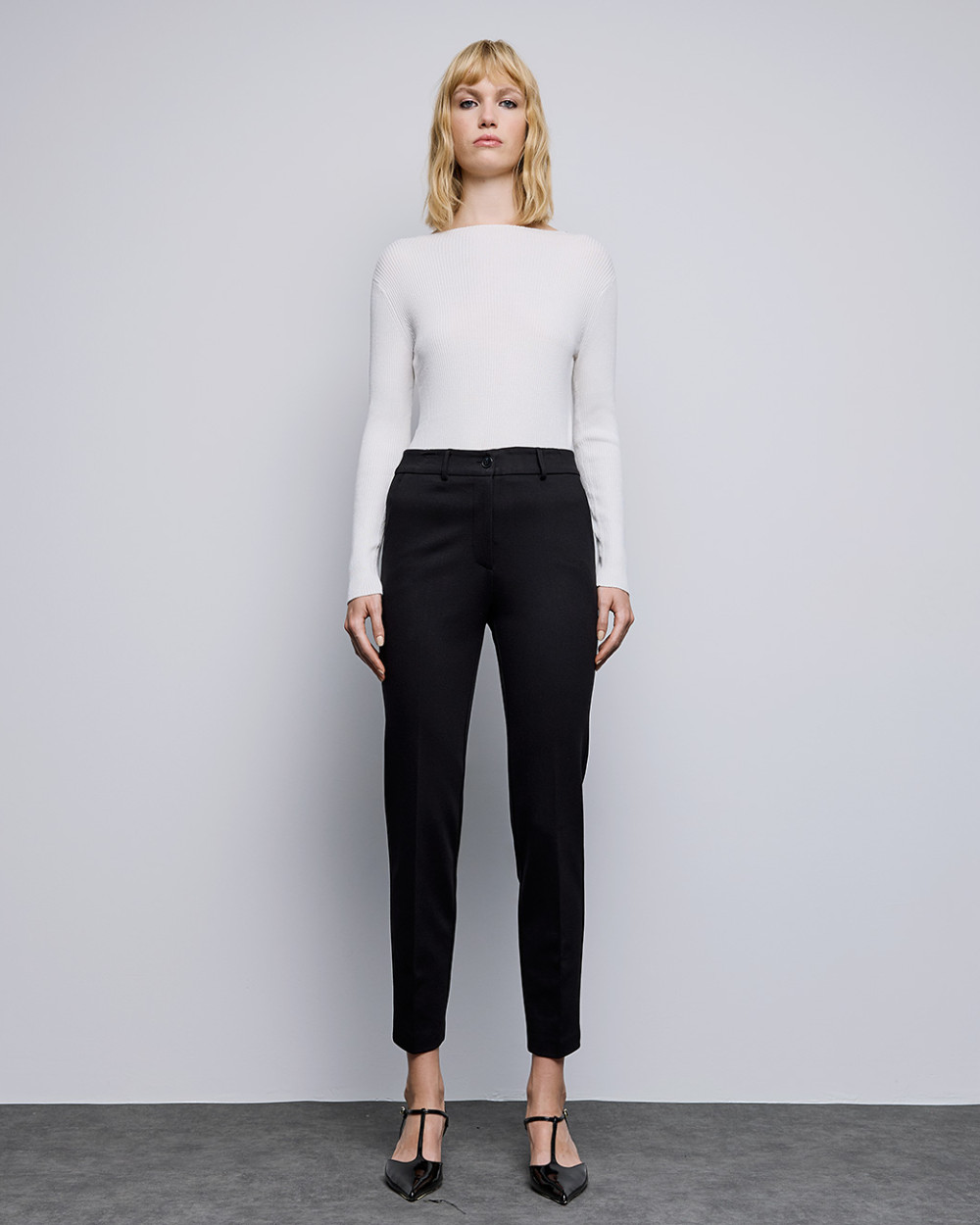 Access Fashion Black Straight Leg Trousers