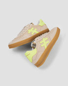 Another Trend Iconic Beige/Yellow Lace-up Trainers With Rubber Sole 