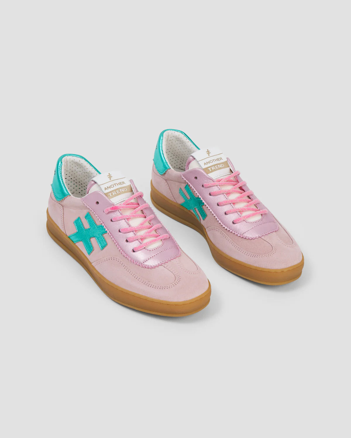 Another Trend Pink Turquoise Sporty Trainers Trainers for Women Ribbon Rouge Boutiques