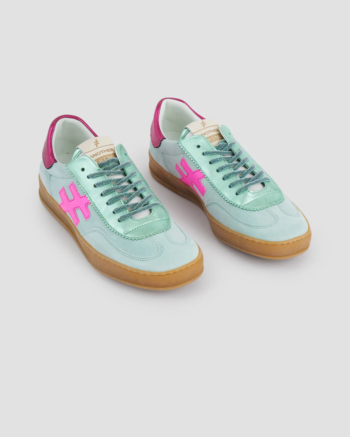 Another Trend Mint/Pink Sporty Trainers With Laces 