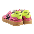 Another Trend Pink Low Top Trainers With Neon Yellow Heels