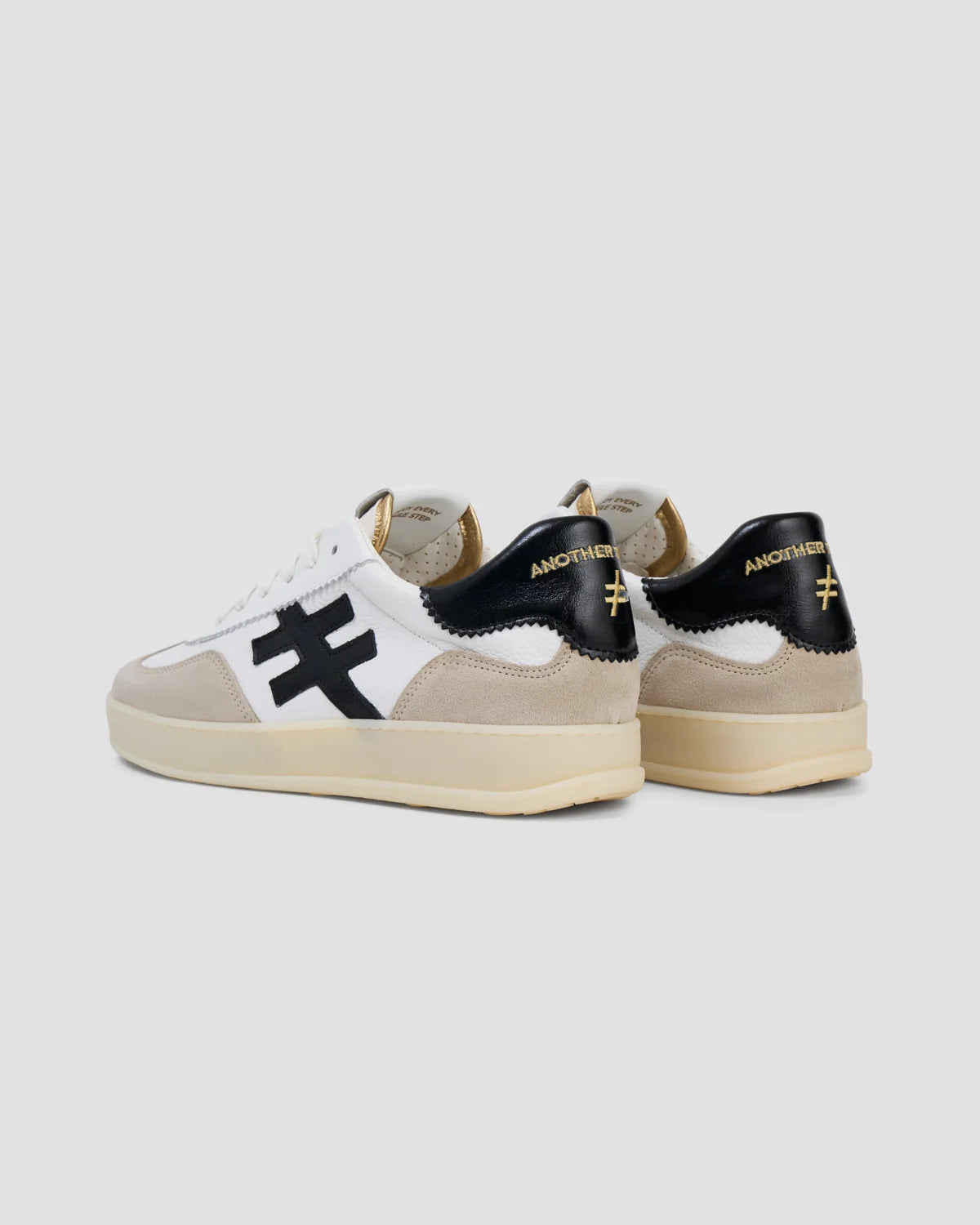 Another Trend Iconic II white beige and black low profile trainers