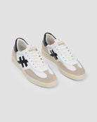 Another Trend Iconic II white leather and beige suede retro trainers