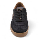 Front view of Another Trend Iconic Trainers highlighting black laces and scalloped leather detailing