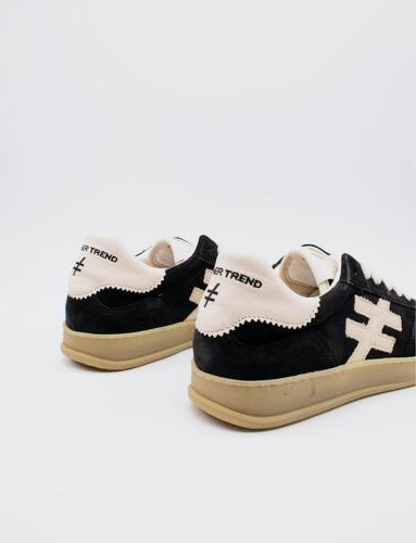 Another Trend Black Sporty Trainers With Beige Rubber Sole 