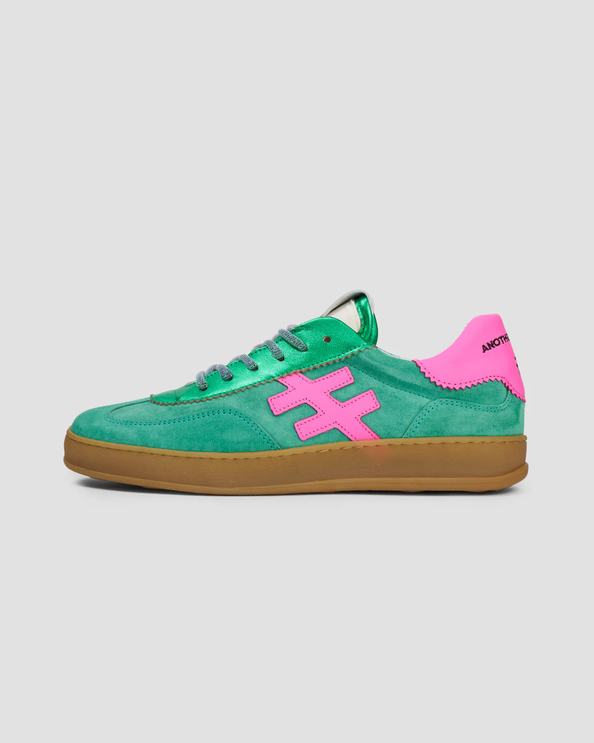 Another Trend Vibrant Green & Bright Pink Sporty Trainers