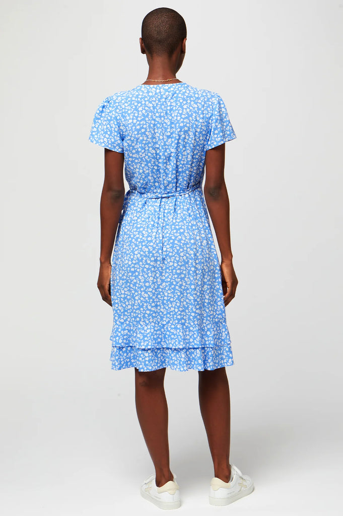 Aspiga Chelsea Short Sleeve Floral Wrap Dress From The Back