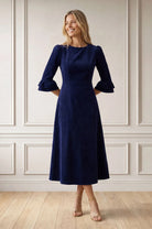 Aspiga Elizabeth stretch corduroy midi dress – front model view