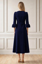 Aspiga Elizabeth blue corduroy dress – back model view