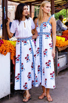     Florrie floral midi skirt paired outfit summer styling