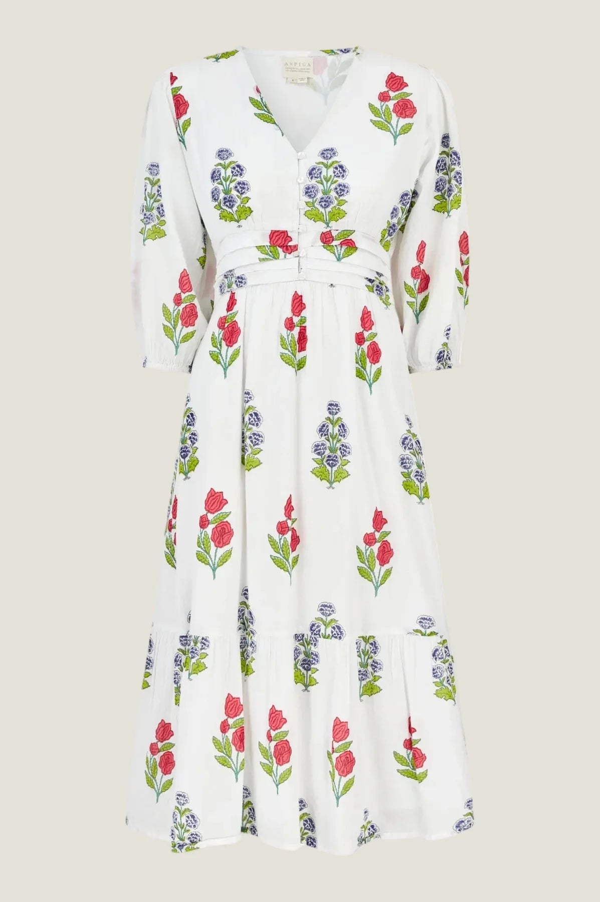 Aspiga organic cotton dress with puff sleeve detail