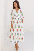 Aspiga Jyoti organic cotton floral midi dress front view