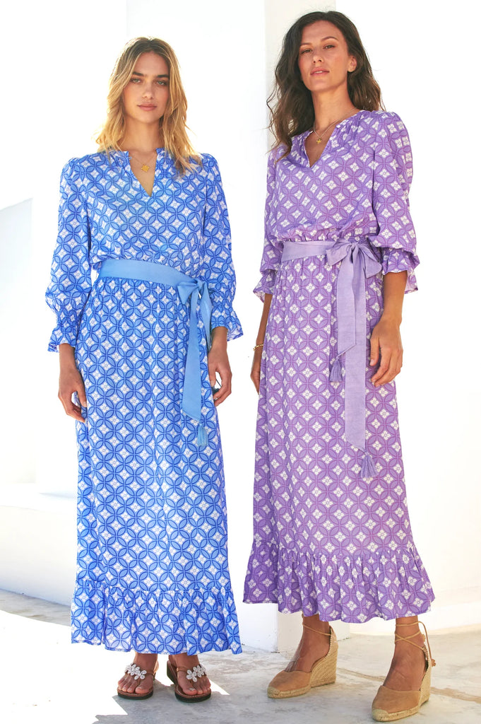 Aspiga Maeve Lavender Tile Print Midi Dress