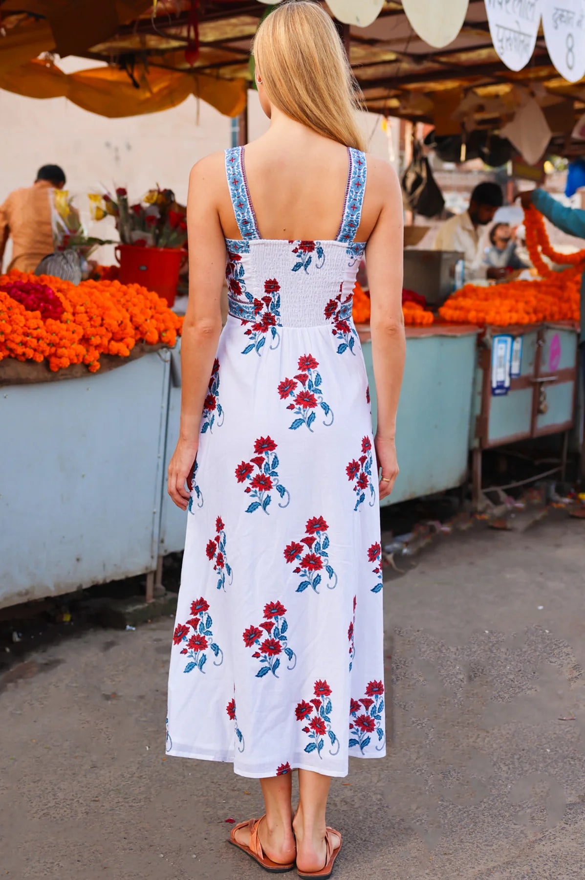  Aspiga Margaritte midi dress back view strap detail