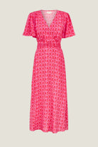 Aspiga pink printed summer midi dress