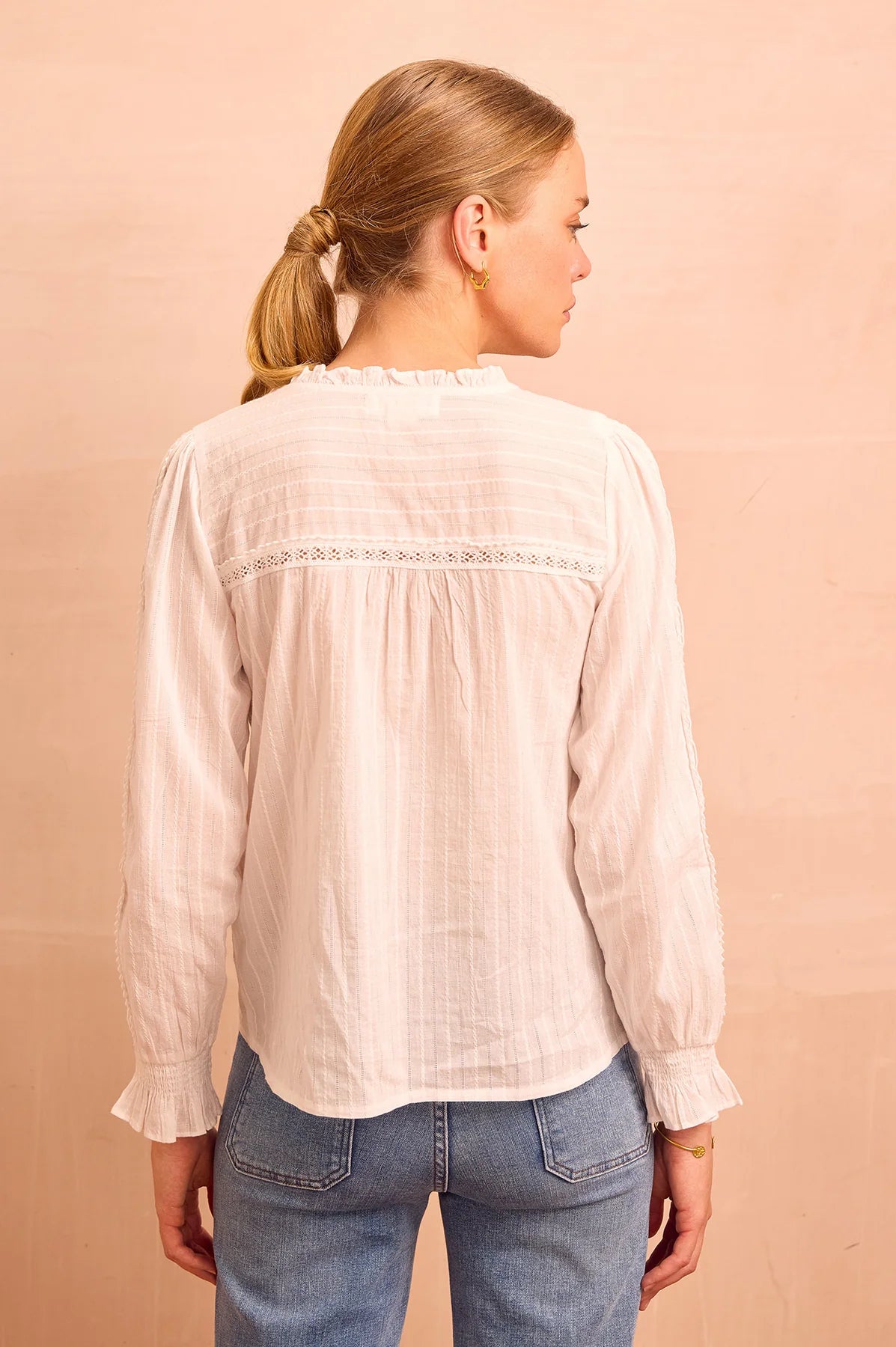 Aspiga Vienna lace cotton blouse back view