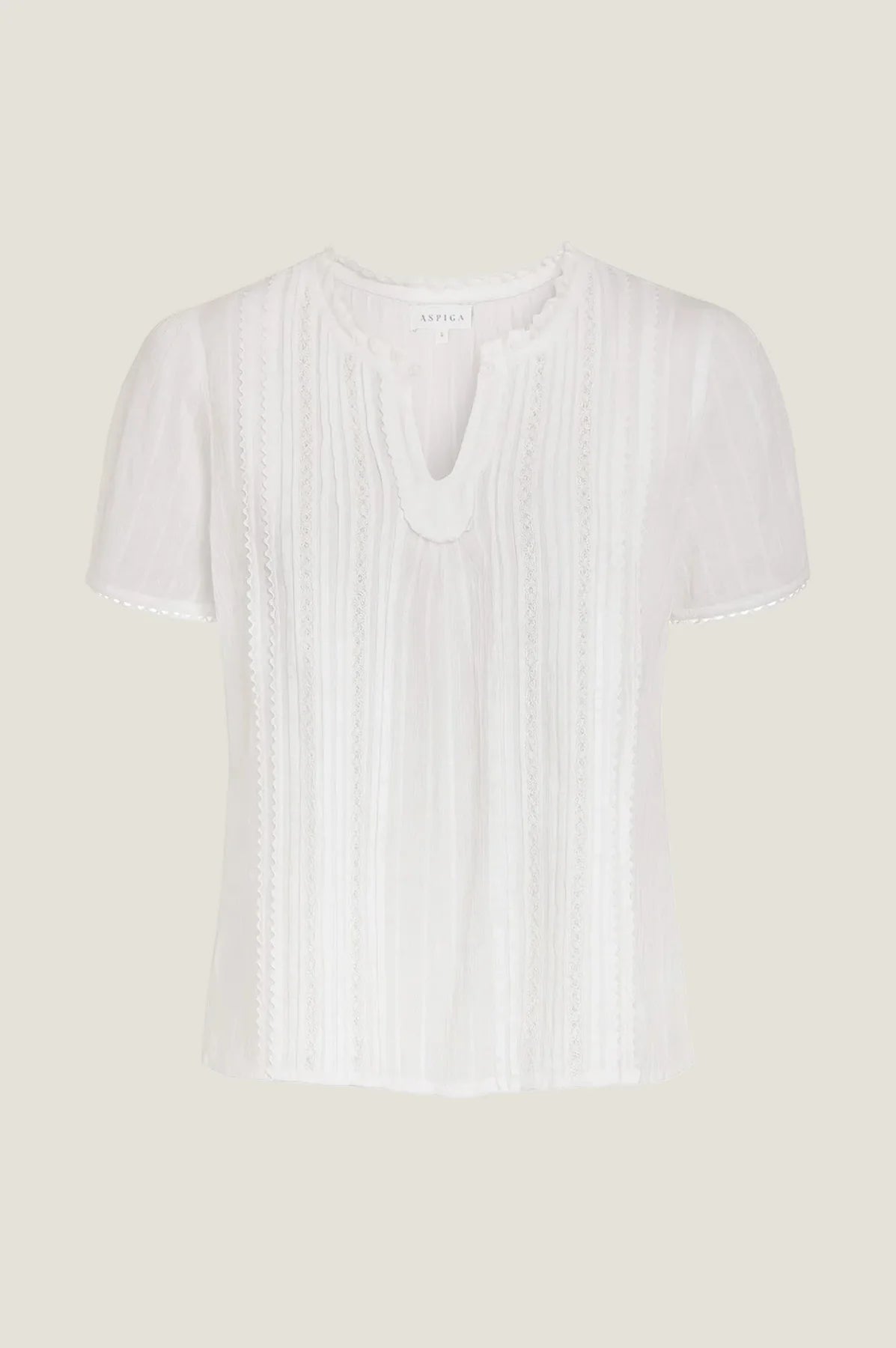 Aspiga Vienna white cotton lace blouse product image
