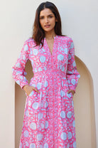 Aspiga Wren pink floral midi dress with pockets 