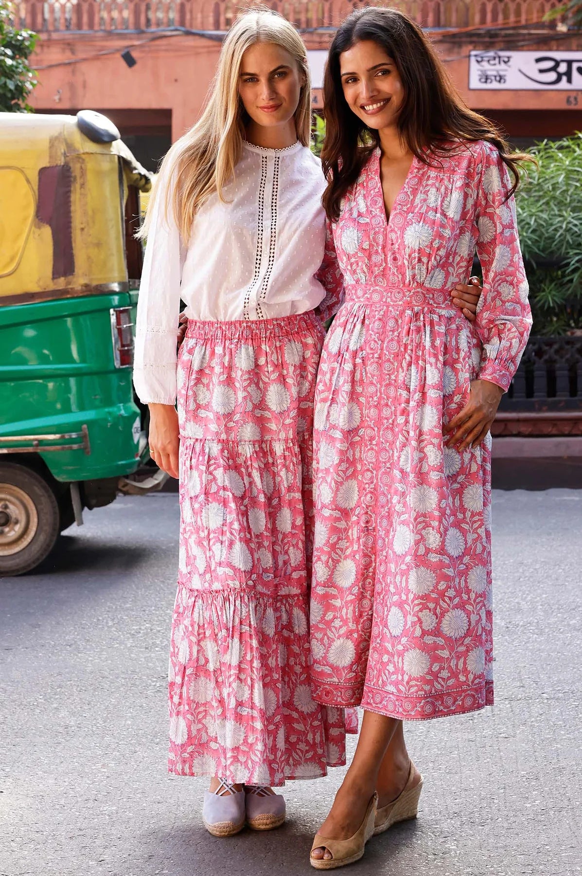 Aspiga pink block print women’s daydress