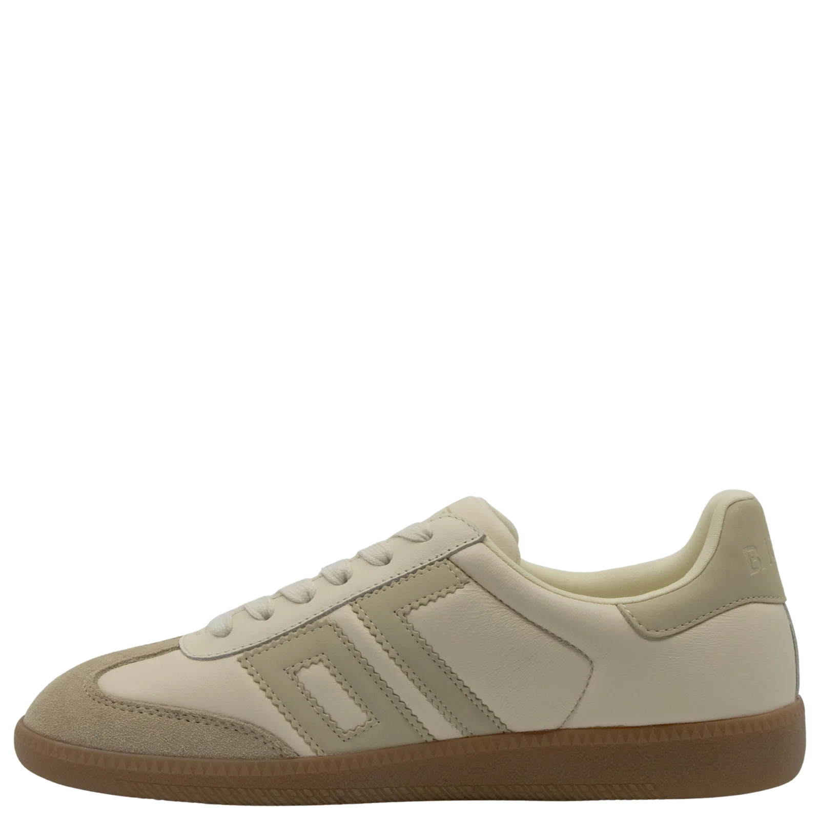 Back 70 Cloud D26 beige suede and cream leather retro trainers