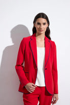 Bariloche Aljariz red blazer with navy trim front view