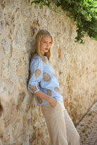Bariloche Bielsa damask embroidered blouse side view