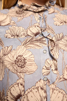 Bariloche Burriana light blue blouse – floral print and button detail