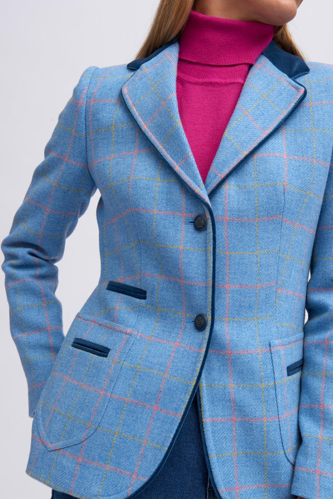 Bariloche Frechilla Blue Tweed Blazer For Ladies